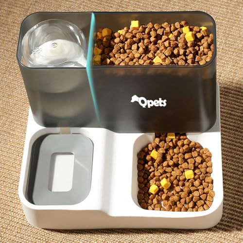 Qpets® Polypropylene 2 in 1 Automatic Food Feeder and Water Dispenser 3L Cat Food 1L Auto Dog for Pets Puppy Kittens 23 X 25 X 23 Cm 2 PCS Qpets® Polypropylene 2 in 1 Automatic Food Feeder and Water Dispenser 3L Cat Food 1L Auto Dog for Pets Puppy Kittens 23 X 25 X 23 Cm 2 PCS